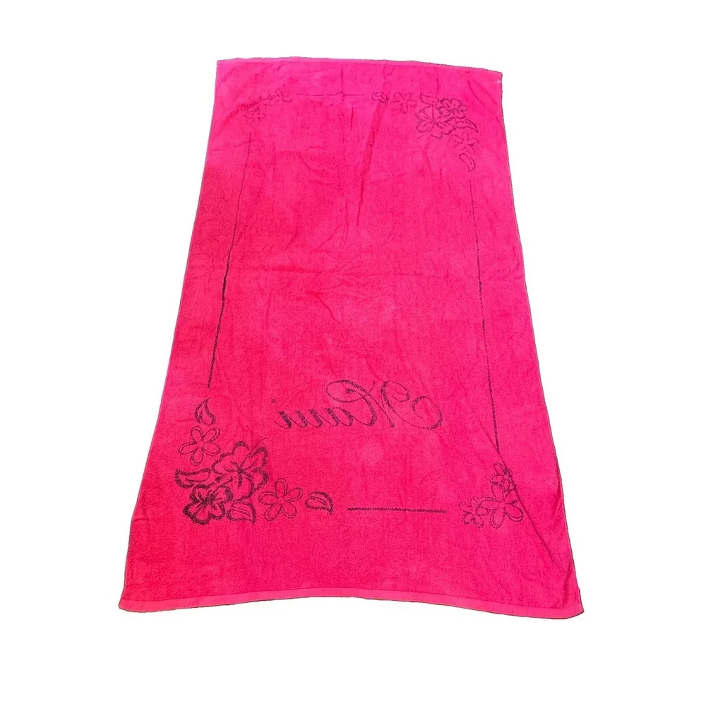 Maui Hawaii Vintage Beach Towel Hawaiian Islands Cotton Red Souvenir 39